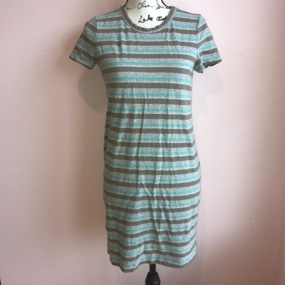 Lou & Grey Striped Linen Blend T-Shirt Dress